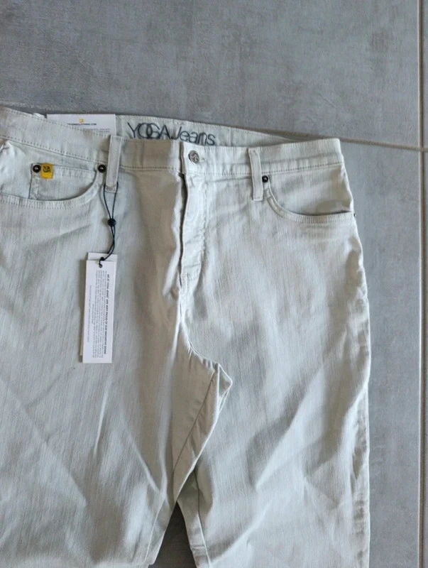 Jean Yoga Jeans verde claro T44 corte reto cintura alta novo com etiqueta – photo 5